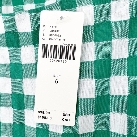 Anthropologie - Green Gingham Blouse - Size 6 - Picture 15 of 15